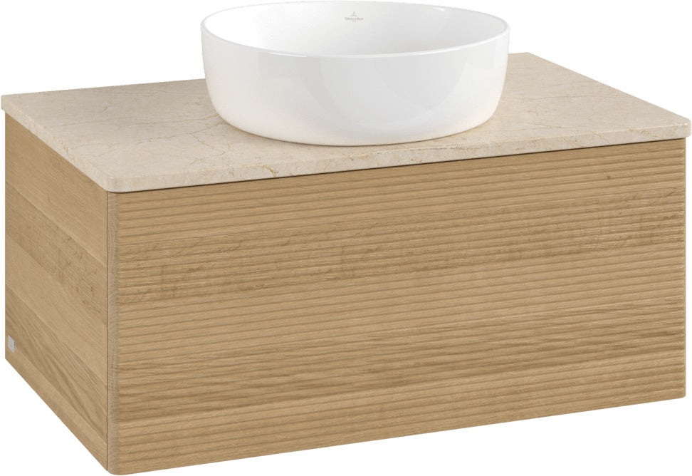 Villeroy & Boch Antao Waschtischunterschrank 800 mm – Grau Matt, 1 Auszug, Push-Open
