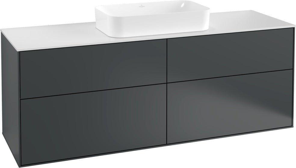 Villeroy & Boch Finion Waschtischunterschrank 1600 mm Anthrazit Matt mit LED-Beleuchtung