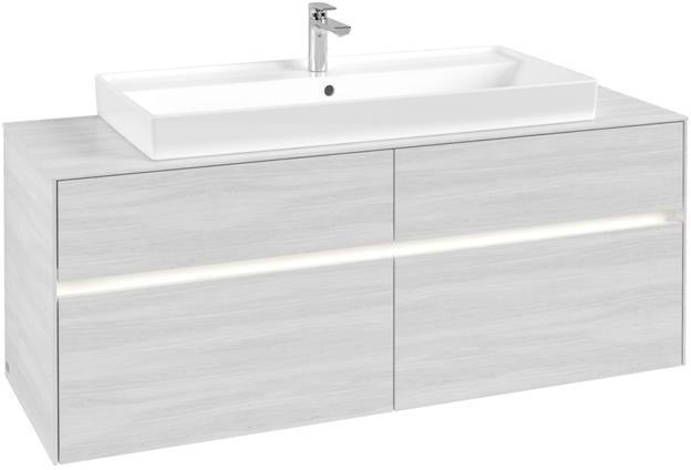 Villeroy & Boch Collaro Waschtischunterschrank 1400 mm mit LED-Beleuchtung, Truffle Grey