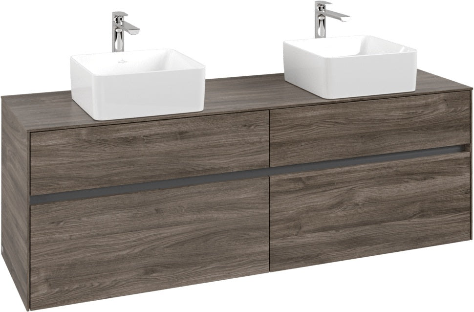 Villeroy & Boch Waschtischunterschrank Collaro C052 Stone Oak 1600 mm – 4 Auszüge, Push-Open