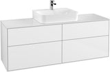 Villeroy & Boch Finion Waschbeckenunterschrank 1600 mm Glossy White mit LED-Beleuchtung