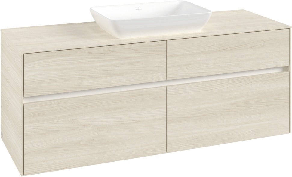 Villeroy & Boch Waschtischunterschrank Collaro C11600 1400 mm White Oak – 4 Auszüge, SoftClosing
