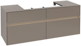 Villeroy & Boch Collaro Waschtischunterschrank 1400 mm mit LED-Beleuchtung und 4 Auszügen in Truffle Grey