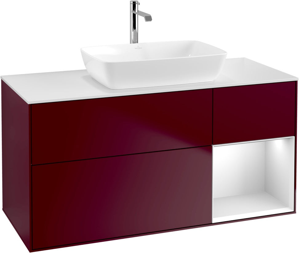 Villeroy & Boch Waschtischunterschrank Finion G831G 1200 mm Glossy White Lacquer mit Beleuchtung