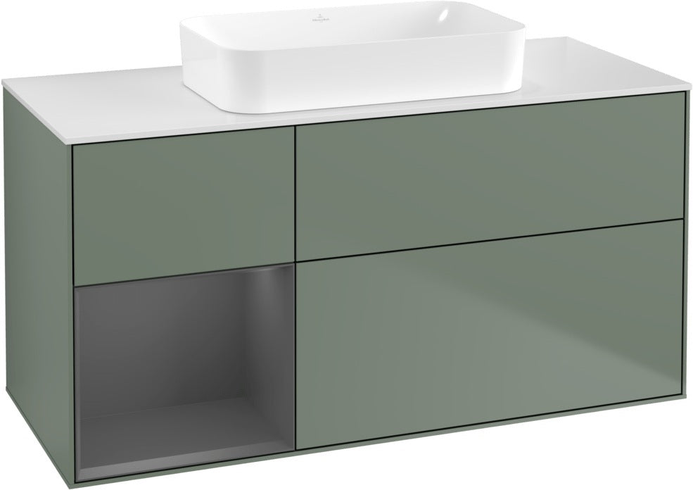 Villeroy & Boch Finion Waschbeckenunterschrank 1200 mm Walnut Veneer mit Beleuchtung