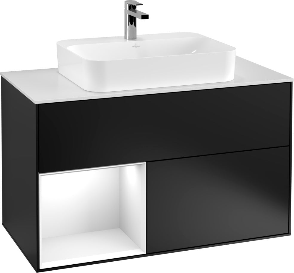 Villeroy & Boch Finion Waschtischunterschrank 1000 mm White Matt Lacquer mit LED-Beleuchtung