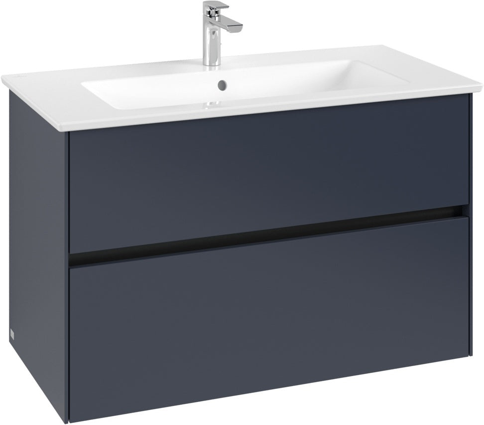 Villeroy & Boch Collaro Waschbeckenunterschrank 961 mm White Oak mit LED-Beleuchtung