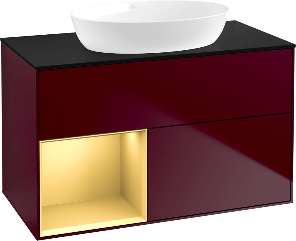 Villeroy & Boch Waschtischunterschrank Finion FA12G 1000 mm Glossy White Lacquer mit Beleuchtung