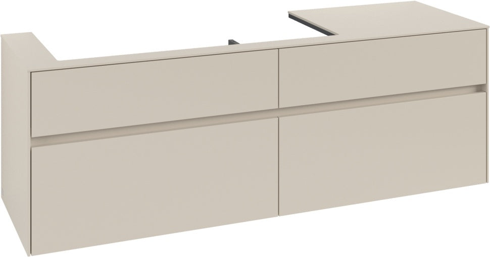 Villeroy & Boch Waschtischunterschrank Collaro C029 B0 1600 mm Cashmere Grey mit LED-Beleuchtung