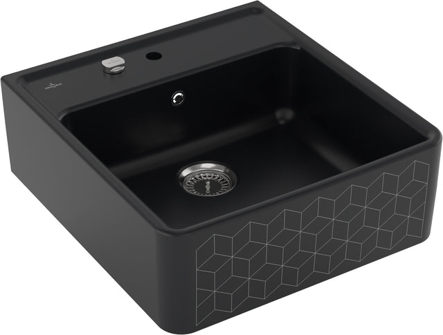 Villeroy & Boch Spülstein Einzelbecken 632062 Mosaique Black 595x630mm Rechteck Keramik