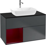 Villeroy & Boch Finion Waschbeckenunterschrank Glossy White mit Beleuchtung, 1000 mm