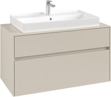 Villeroy & Boch Collaro Waschtischunterschrank 1000 mm mit LED-Beleuchtung und 2 Auszügen in White Wood