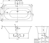 Villeroy & Boch Whirlpoolsystem OBERON Spec Combi Invi TP 1 we – Quaryl, 1900 mm, Special CombiPool Invisible