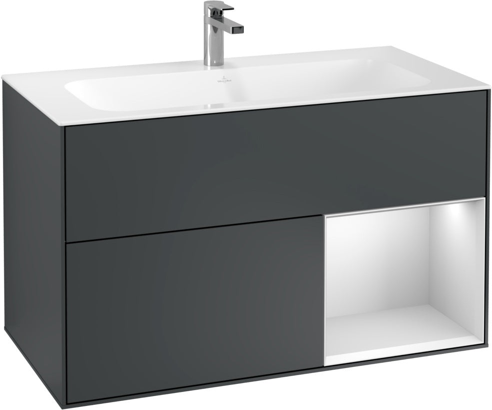 Villeroy & Boch Finion Waschtischunterschrank 996 mm White Matt Lacquer mit Beleuchtung