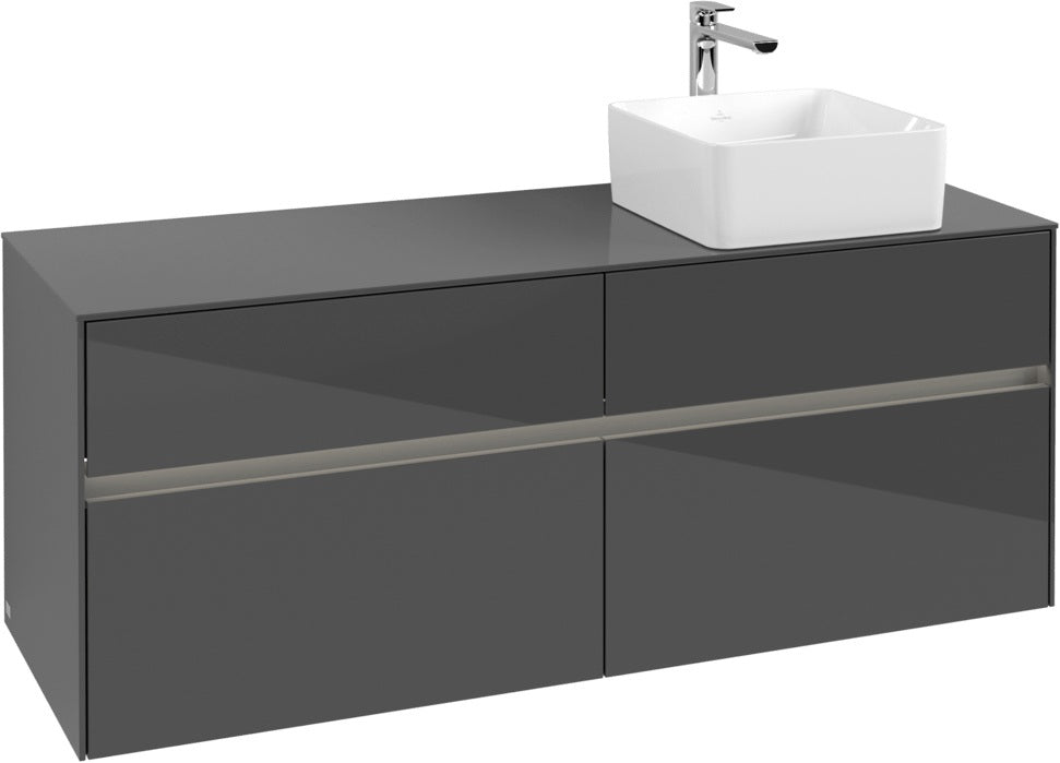 Villeroy & Boch Waschtischunterschrank Collaro C047B0 1400 mm Glossy Grey mit LED-Beleuchtung