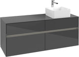 Villeroy & Boch Waschtischunterschrank Collaro C047B0 1400 mm Glossy Grey mit LED-Beleuchtung