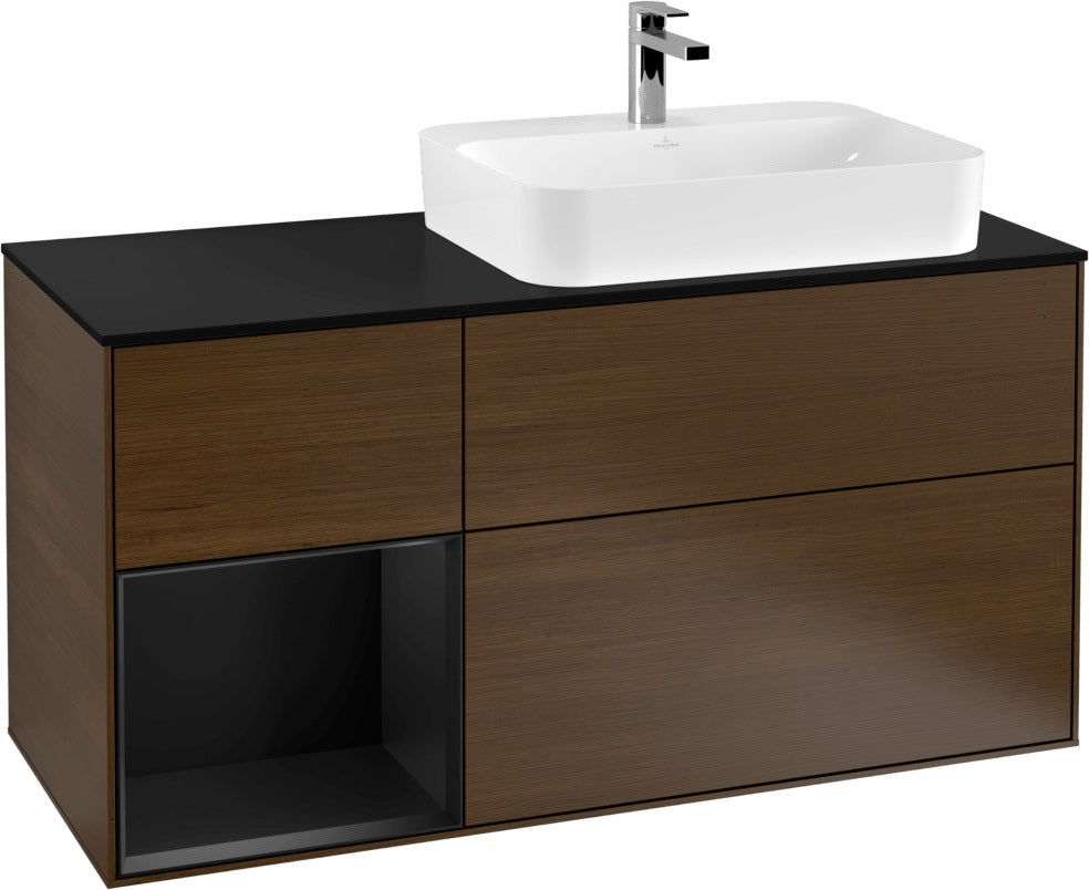 Villeroy & Boch Finion Waschbeckenunterschrank 1200 mm Glossy White Lacquer mit Beleuchtung