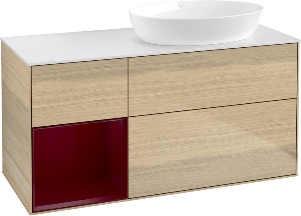 Villeroy & Boch Finion Waschtischunterschrank 1200 mm Glossy White Lacquer mit Beleuchtung