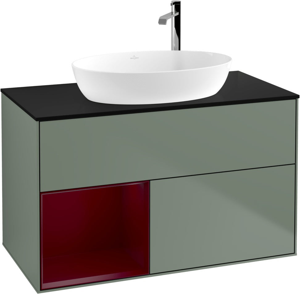 Villeroy & Boch Finion Waschbeckenunterschrank G892G 1000 mm Glossy White Lacquer mit Beleuchtung
