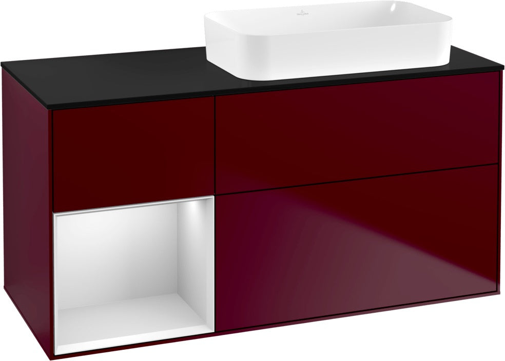 Villeroy & Boch Finion Waschtischunterschrank 120 cm Glossy White Lacquer mit Beleuchtung