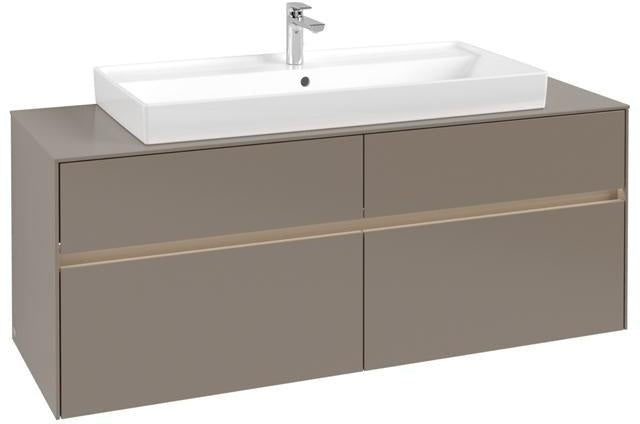 Villeroy & Boch Collaro Waschtischunterschrank 1400 mm mit LED-Beleuchtung, Truffle Grey