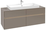 Villeroy & Boch Collaro Waschtischunterschrank 1400 mm mit LED-Beleuchtung, Truffle Grey