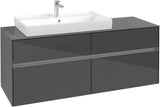 Villeroy & Boch Waschtischunterschrank Collaro C089 B0 1400 mm Glossy Grey mit Beleuchtung und SoftClosing