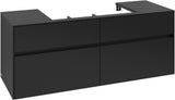 Villeroy & Boch Waschtischunterschrank Collaro C088 B0 1400 mm Volcano Black mit LED-Beleuchtung