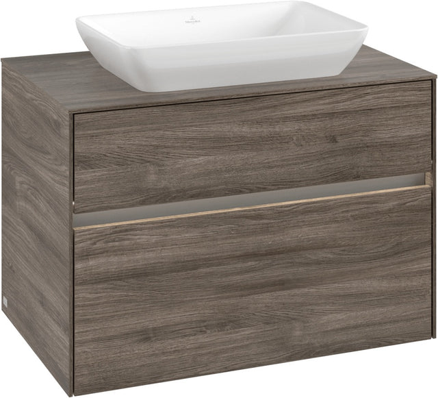 Villeroy & Boch Waschbeckenunterschrank Collaro C108 B0 800 mm Stone Oak mit LED-Beleuchtung
