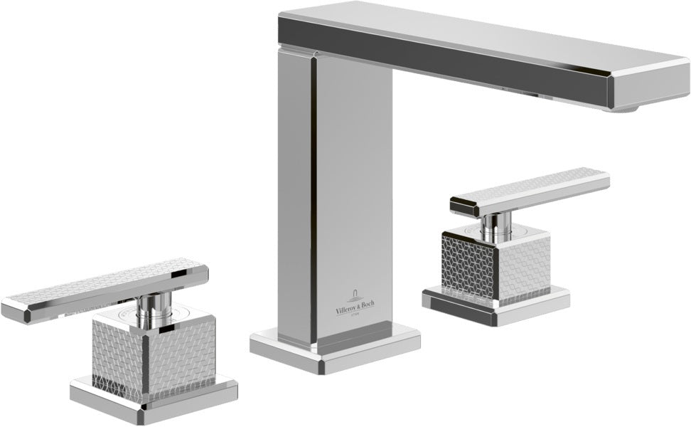 Villeroy & Boch Mettlach 3-Loch-Waschtischarmatur eckig Chrom mit AirPlus und AquaSmart