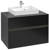 Villeroy & Boch Collaro Waschtischunterschrank 800 mm mit LED-Beleuchtung und 2 Auszügen in White Wood