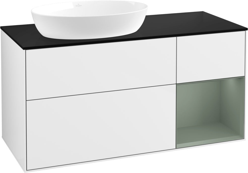 Villeroy & Boch Finion Waschtischunterschrank 1200 mm Glossy White Lacquer mit LED-Beleuchtung
