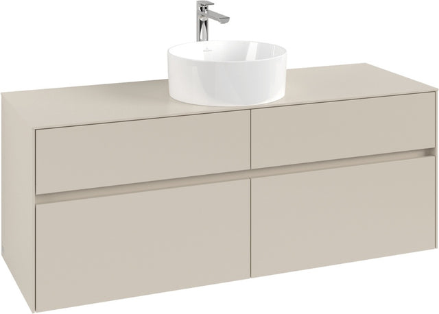 Villeroy & Boch Waschbeckenunterschrank Collaro C045 B0 1400 mm Cashmere Grey mit Beleuchtung und SoftClosing
