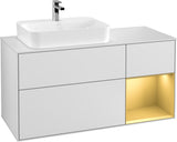 Villeroy & Boch Waschtischunterschrank Finion F401G 1200 mm Glossy White Lacquer mit Beleuchtung