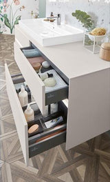 Villeroy & Boch Collaro Waschtischunterschrank 1600 mm mit LED-Beleuchtung und 4 Auszügen in Truffle Grey