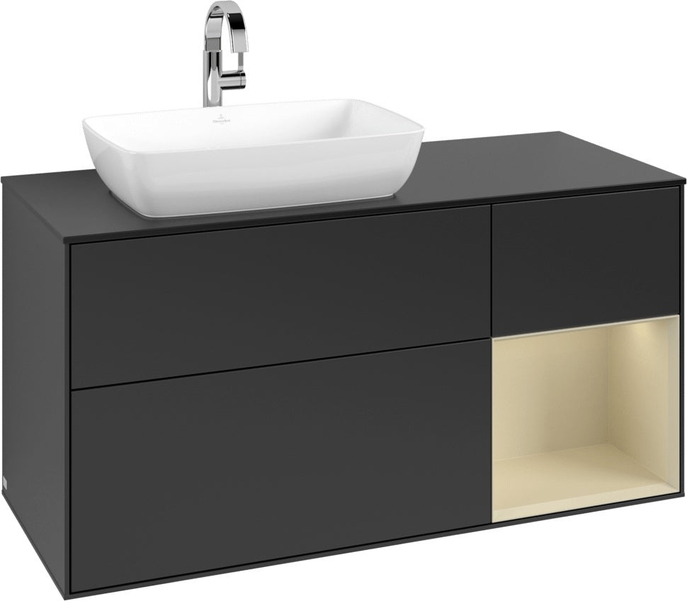 Villeroy & Boch Finion Waschtischunterschrank 1200 mm Glossy White mit Beleuchtung und SoftClosing