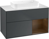 Villeroy & Boch Waschtischunterschrank Finion G661GF 1000 mm Midnight Blue Matt Lacquer mit Beleuchtung