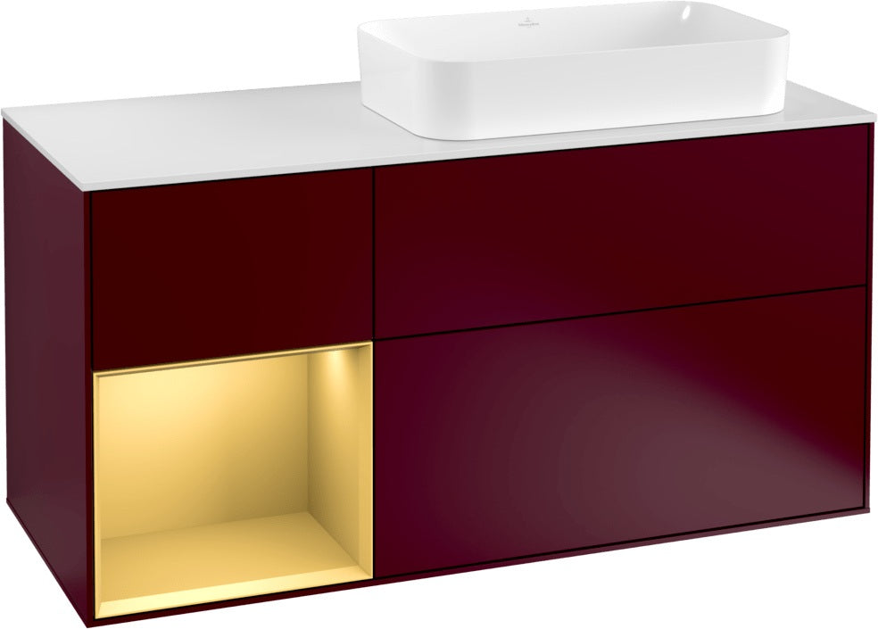 Villeroy & Boch Finion Waschbeckenunterschrank 1200 mm Glossy White Lacquer mit LED-Beleuchtung