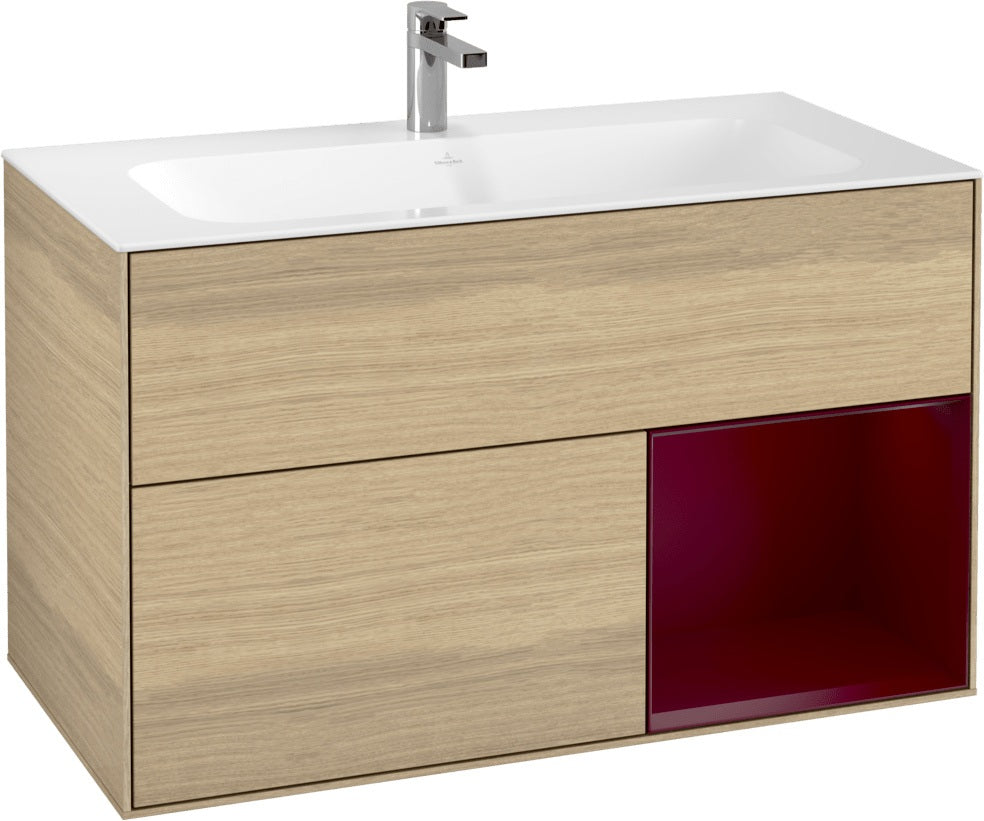 Villeroy & Boch Finion Waschtischunterschrank 996 mm Glossy White Lacquer mit LED-Beleuchtung