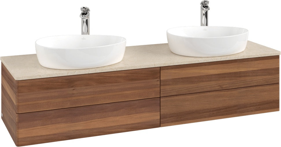 Villeroy & Boch Antao Waschtischunterschrank 1600 mm Warm Walnut mit 4 Auszügen und Beleuchtung