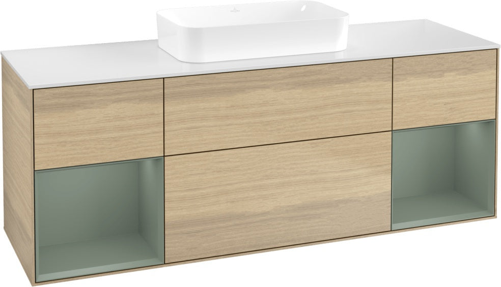 Villeroy & Boch Finion Waschtischunterschrank 1600 mm Glossy White Lacquer mit Beleuchtung