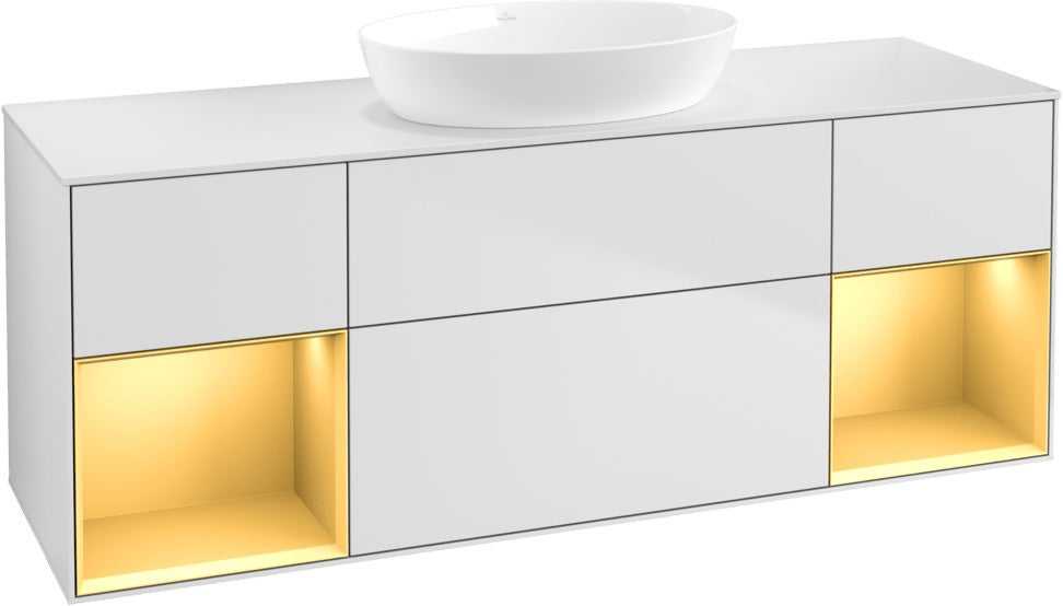 Villeroy & Boch Finion Waschbeckenunterschrank 1600 mm Glossy White Lacquer – mit LED-Beleuchtung