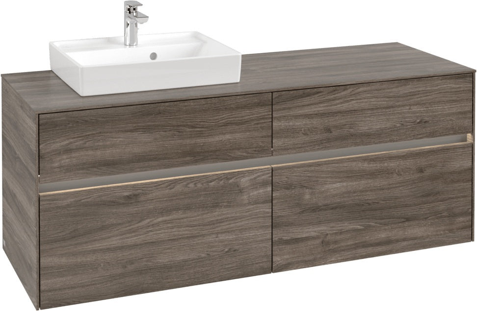 Villeroy & Boch Waschbeckenunterschrank Collaro C074B0 1400mm Stone Oak mit Beleuchtung