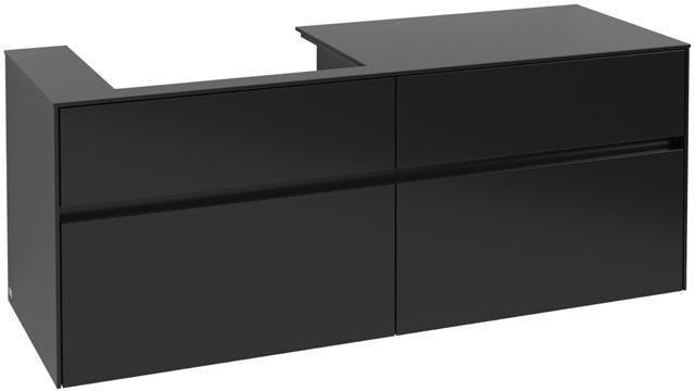 Villeroy & Boch Collaro Waschtischunterschrank 1400 mm Soft Grey mit 4 Auszügen und Becken links