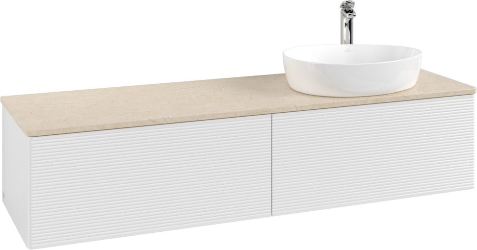 Villeroy & Boch Waschtischunterschrank Antao 1600 mm Glossy White Lacquer mit 2 Auszügen