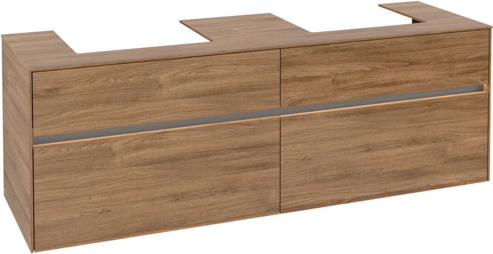 Villeroy & Boch Waschtischunterschrank Collaro C021 B0 1600 mm Kansas Oak mit LED-Beleuchtung