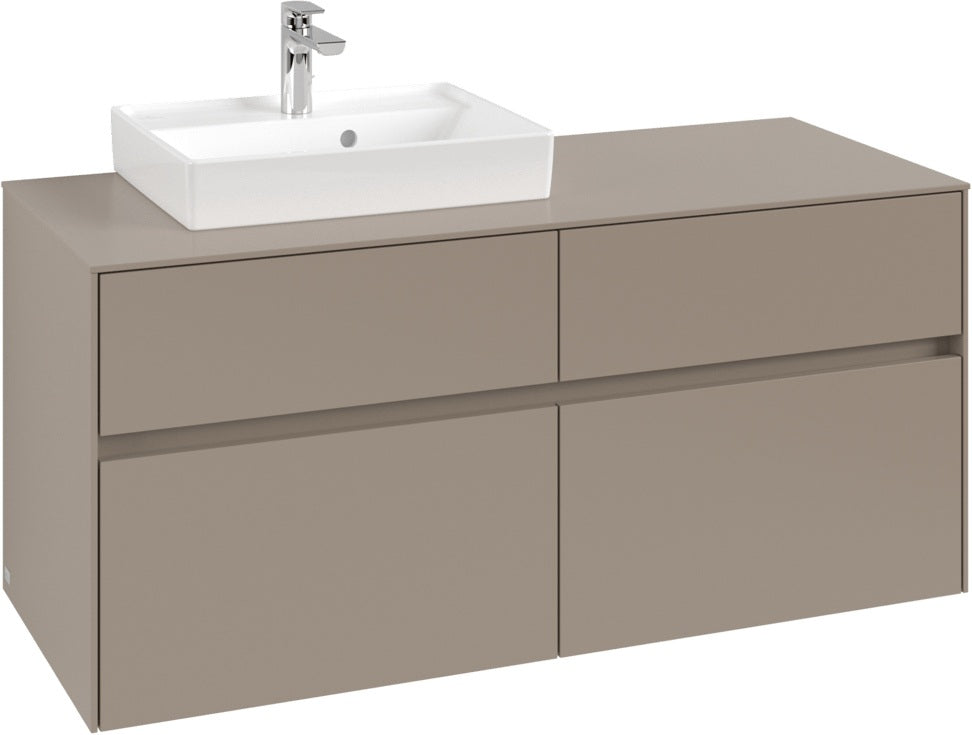 Villeroy & Boch Waschbeckenunterschrank Collaro C071 B0 1200 mm Taupe mit Beleuchtung und SoftClosing