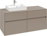 Villeroy & Boch Waschbeckenunterschrank Collaro C071 B0 1200 mm Taupe mit Beleuchtung und SoftClosing