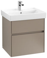 Villeroy & Boch Collaro Waschtischunterschrank mit LED-Beleuchtung, 554 mm, Black Matt Lacquer