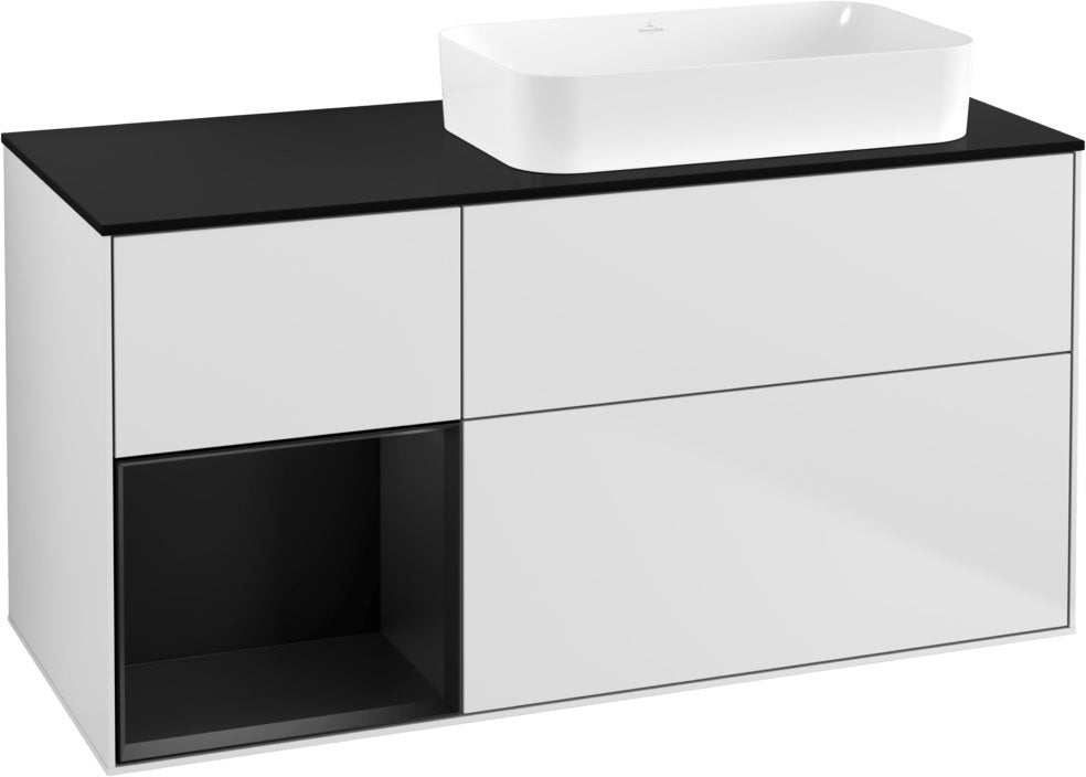 Villeroy & Boch Finion Waschtischunterschrank 120 cm Glossy White Lacquer mit Beleuchtung